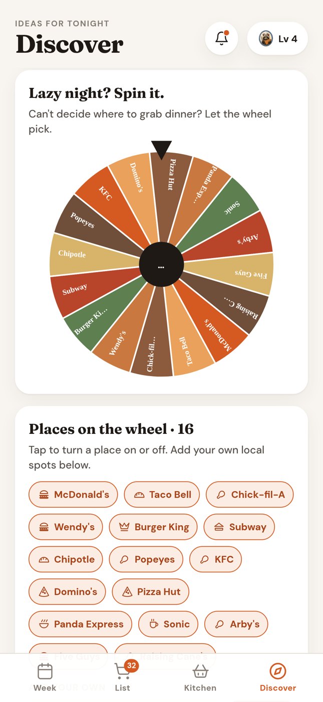 Eat out wheel